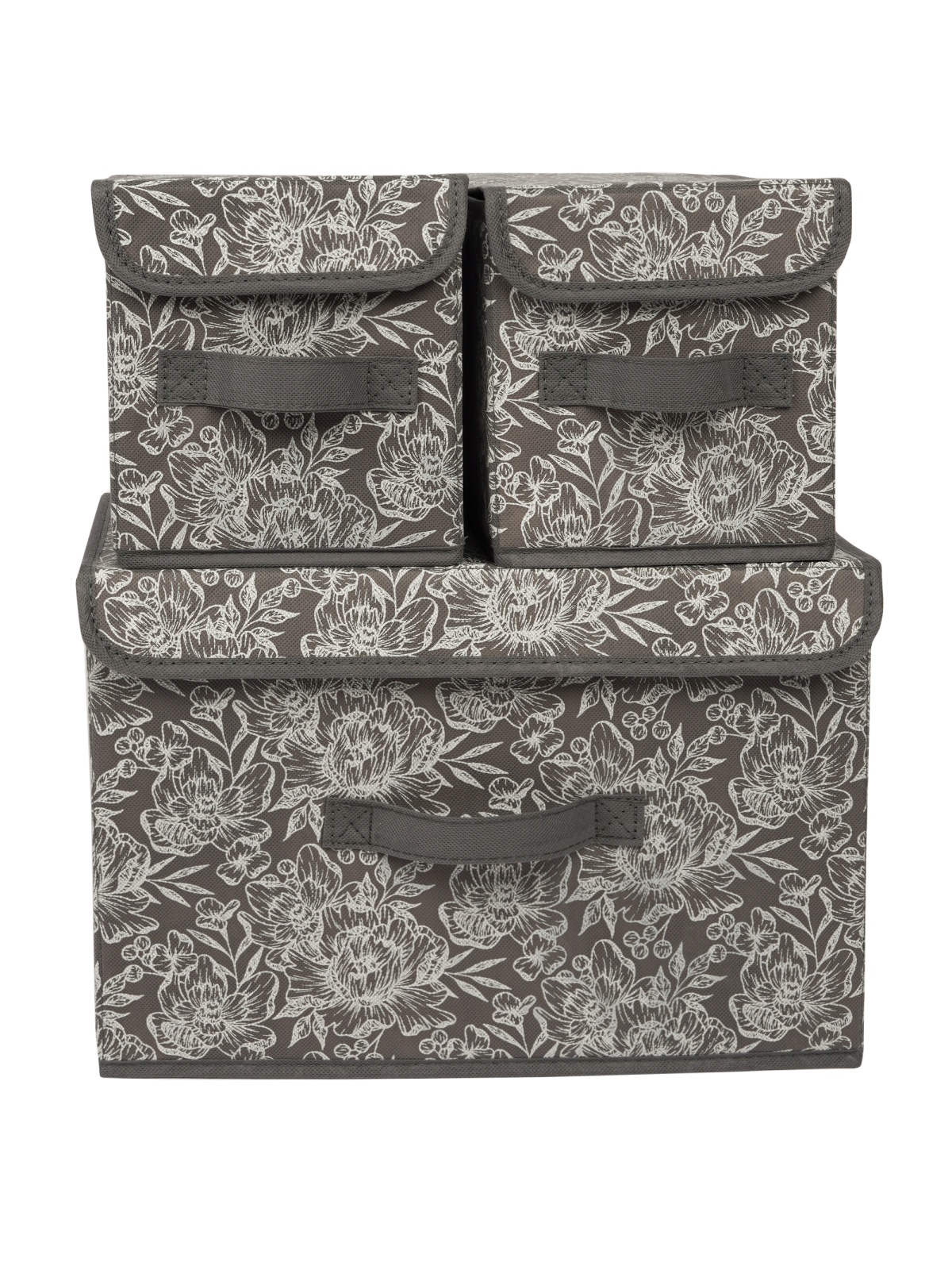 ЕГ Grey Flower Набор коробов 38х26х24,5 1 шт и 17x26x17,2 2 шт - 8