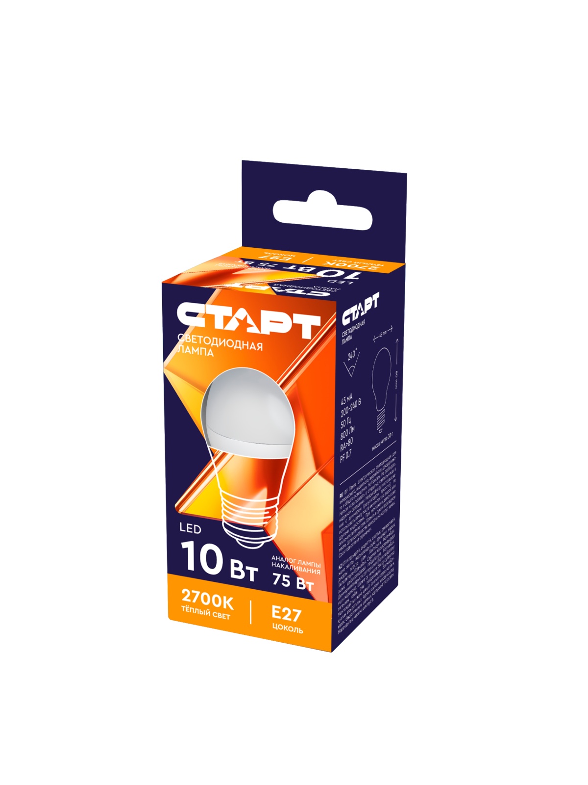 СТАРТ LEDSphereE27 10W 30  WS 10/100
