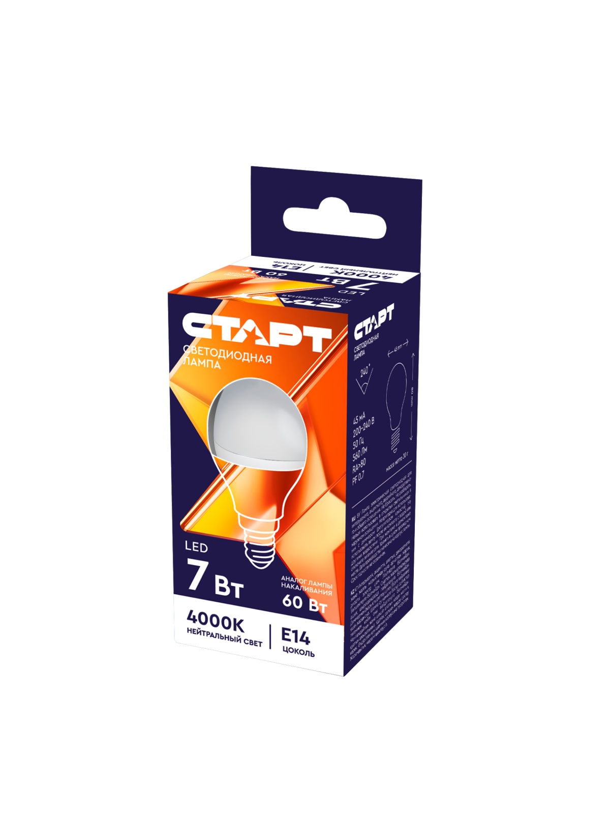 СТАРТ LEDSphereE14 7W 40  WS 10/100