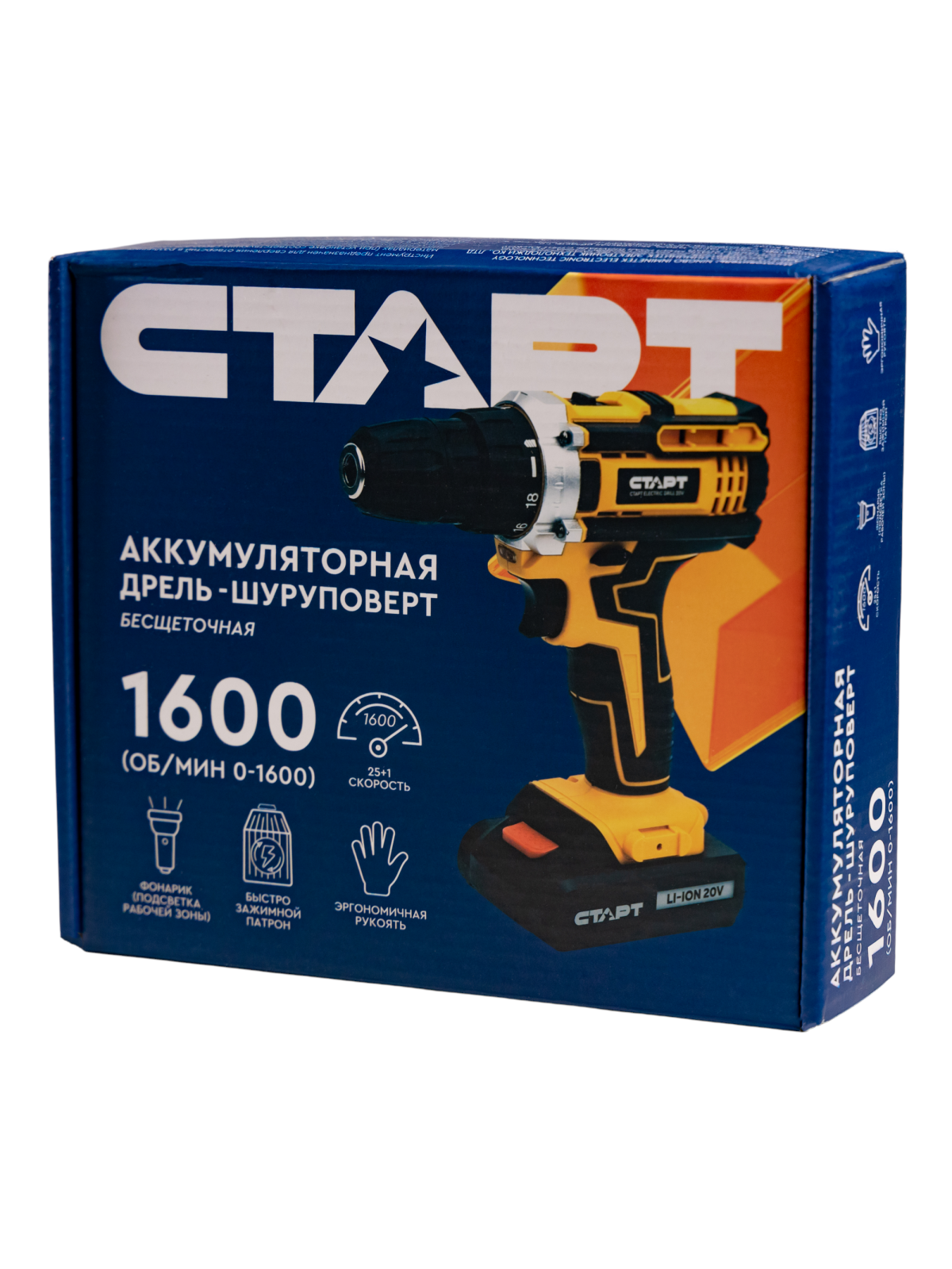 СТАРТ Дрель-шуруповерт аккум.20В 1х1,5Ah. Li-Ion 