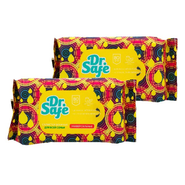 DR.SAFE набор 2 уп. салфеток фрукт. микс 80 шт. -- OS 2/16