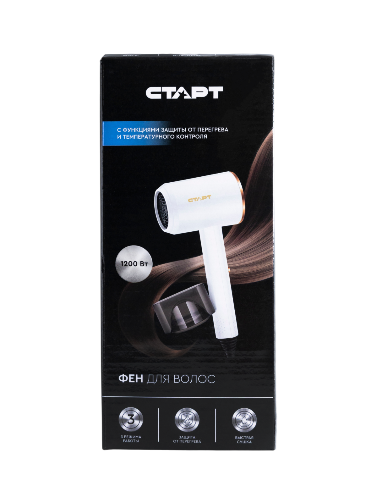 СТАРТ Фен для волос белый 1200 Вт