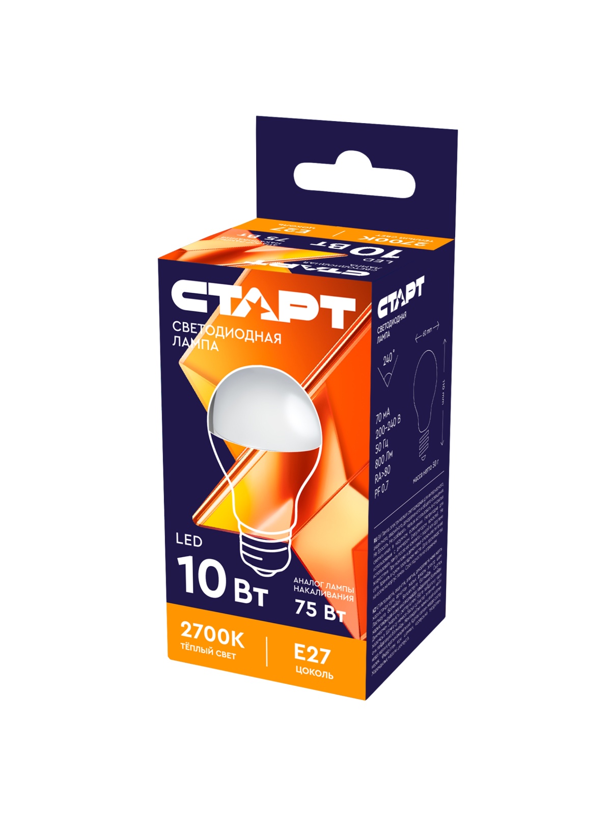 СТАРТ LEDGLSE27 10W 30  WS 10/100