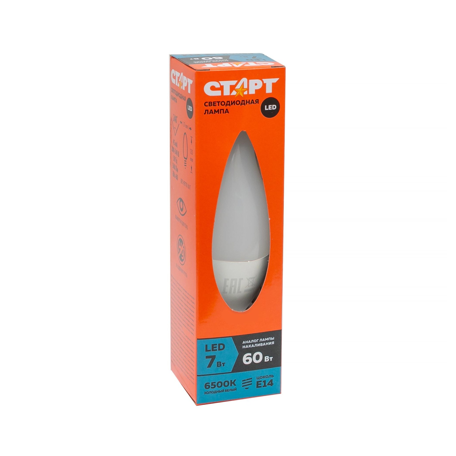 СТАРТ ECO LEDFlameE14 7W 65 10/100