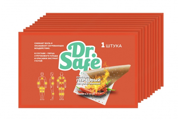 DR.SAFE Пластырь перцовый 6х10см OS(10шт) --10/1250