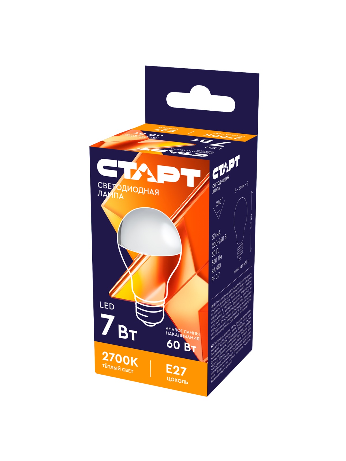 СТАРТ LEDGLSE27 7W 30  WS 10/100