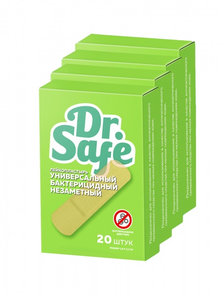 DR.SAFE Лейкопластырь №20 1,9х7,2 незаметный OS(4шт)  --4 /108