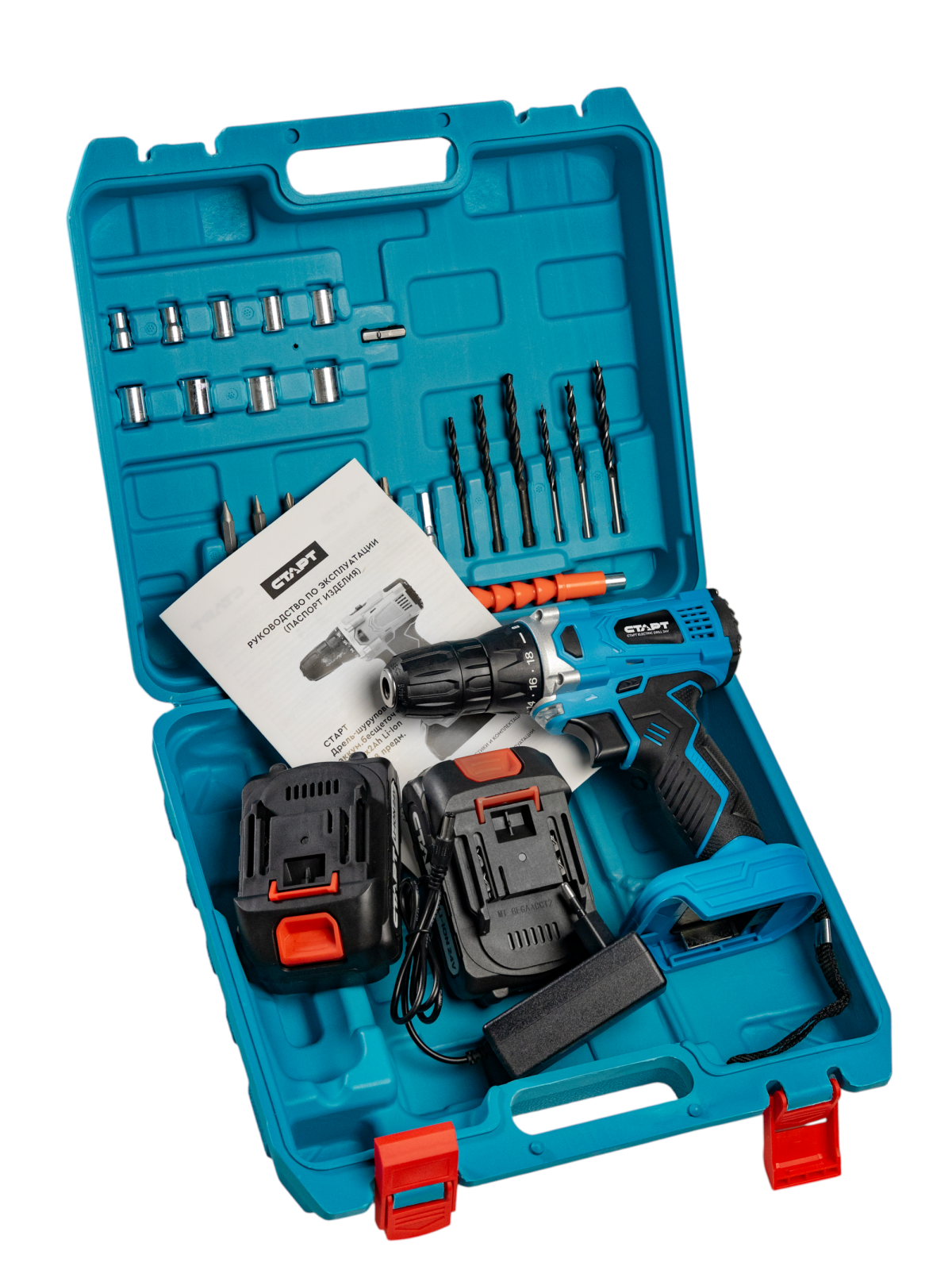 СТАРТ Дрель-шуруповерт аккум.бесщеточная 24В 2х2Ah Li-Ion кейс 28 предм