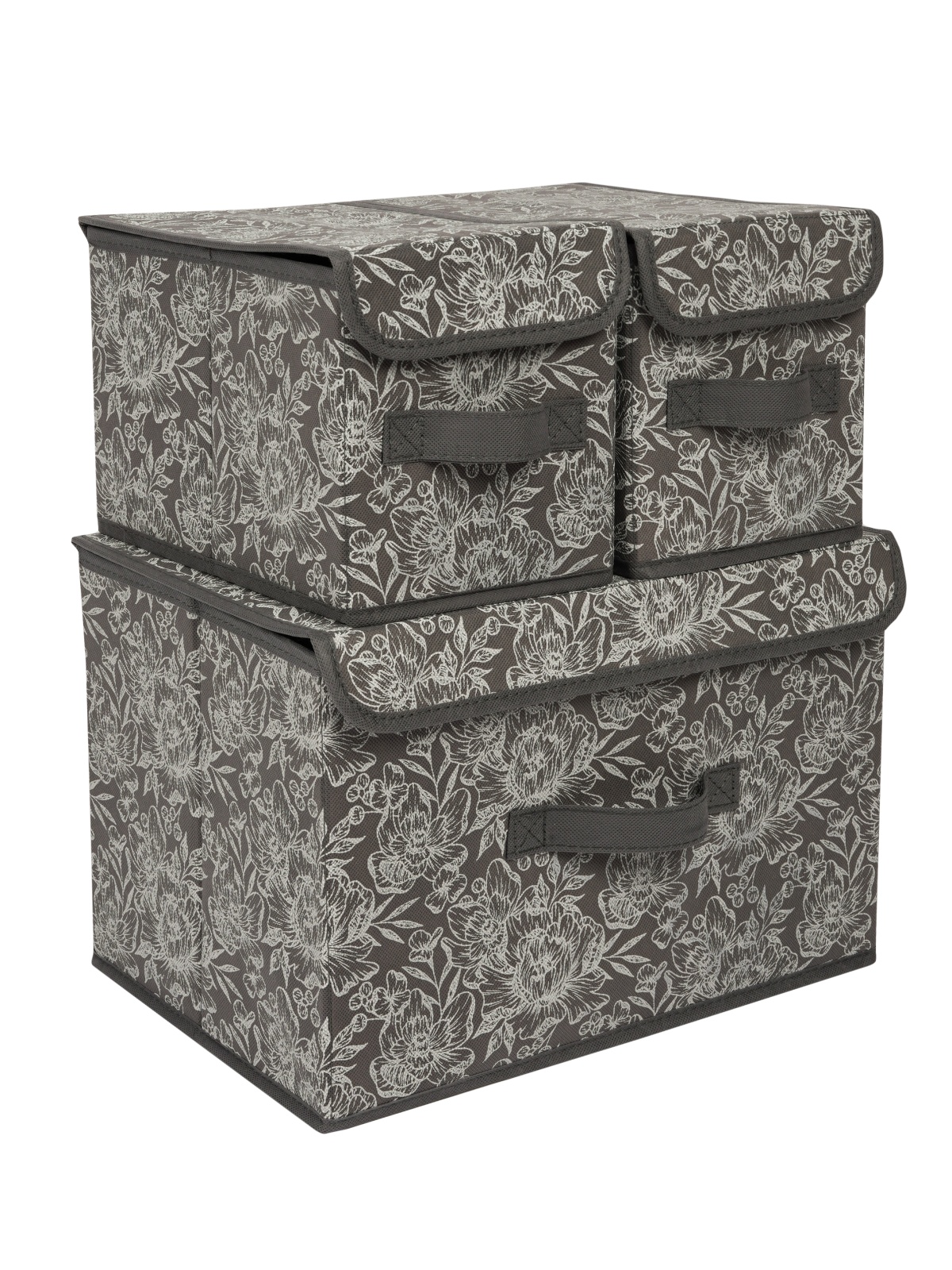 ЕГ Grey Flower Набор коробов 38х26х24,5 1 шт и 17x26x17,2 2 шт - 8