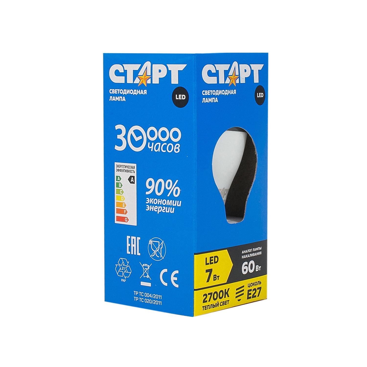 СТАРТ ECO LEDSphereE27 7W 65 10/100