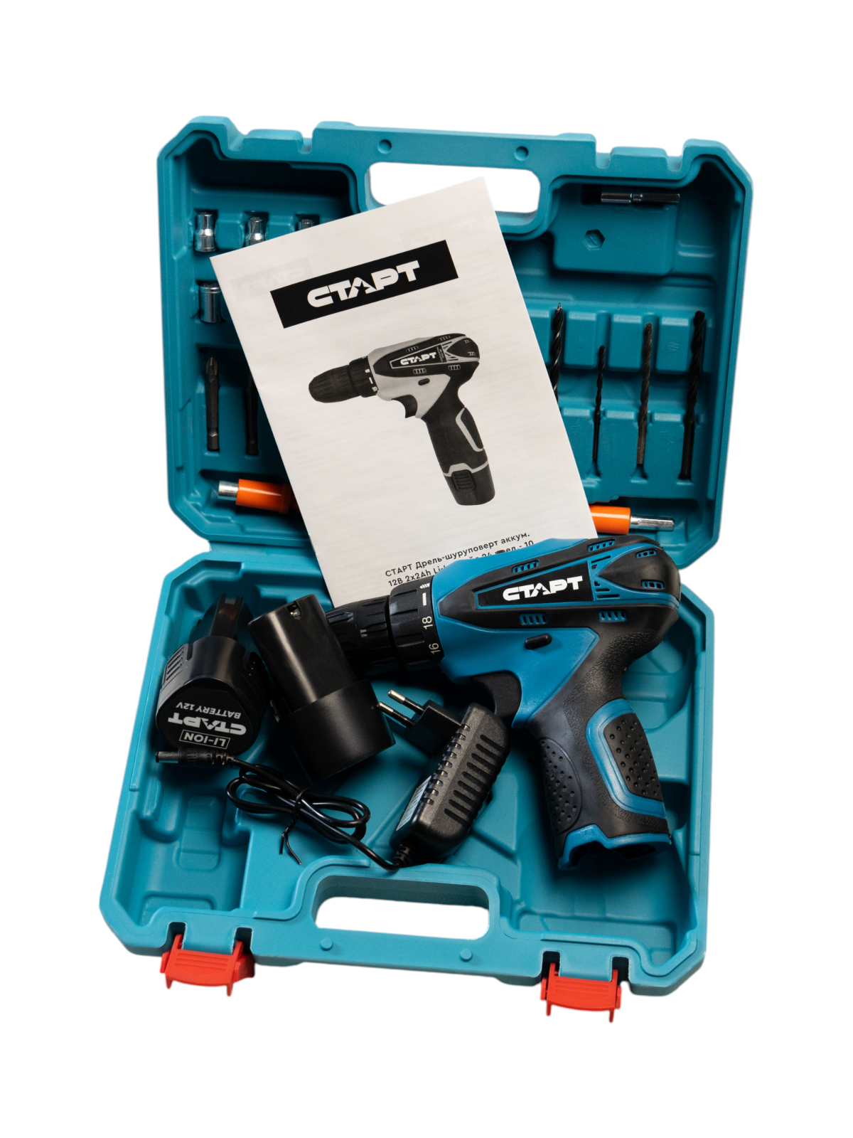 СТАРТ Дрель-шуруповерт аккум.12В 2х2Ah кейс 24 пред