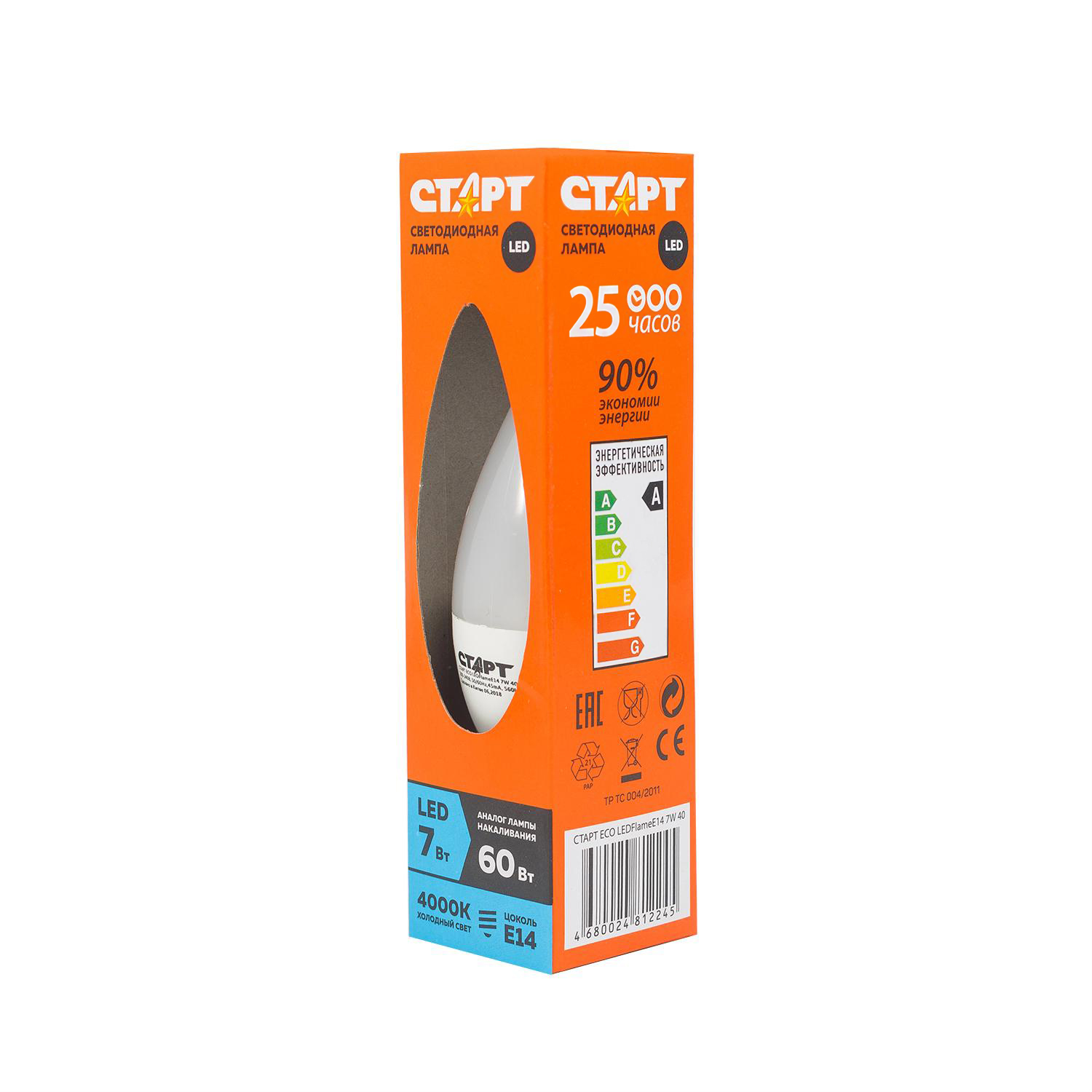 СТАРТ ECO LEDFlameE14 7W 40 10/100