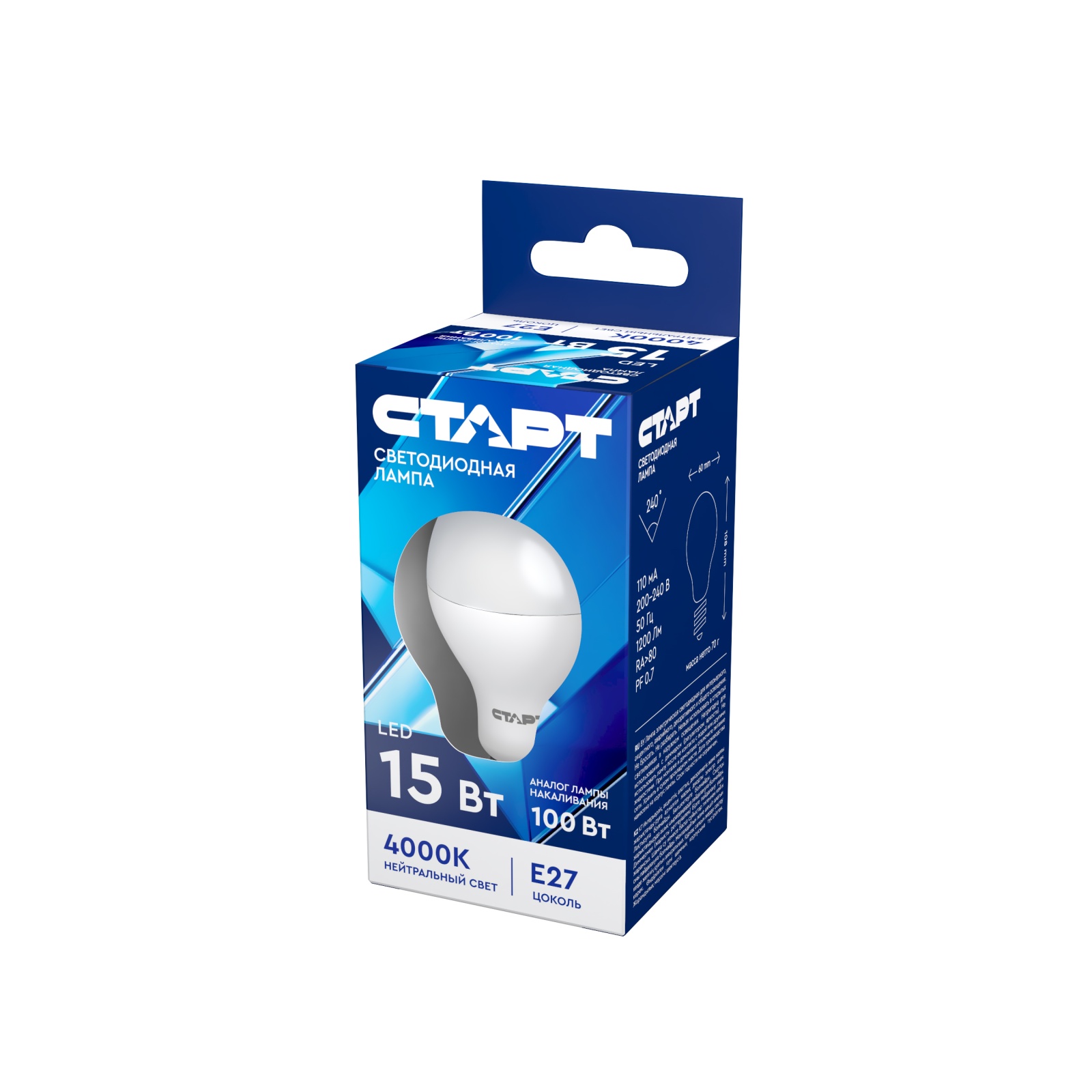 СТАРТ ECO LEDGLSE27 15W 40 10/100
