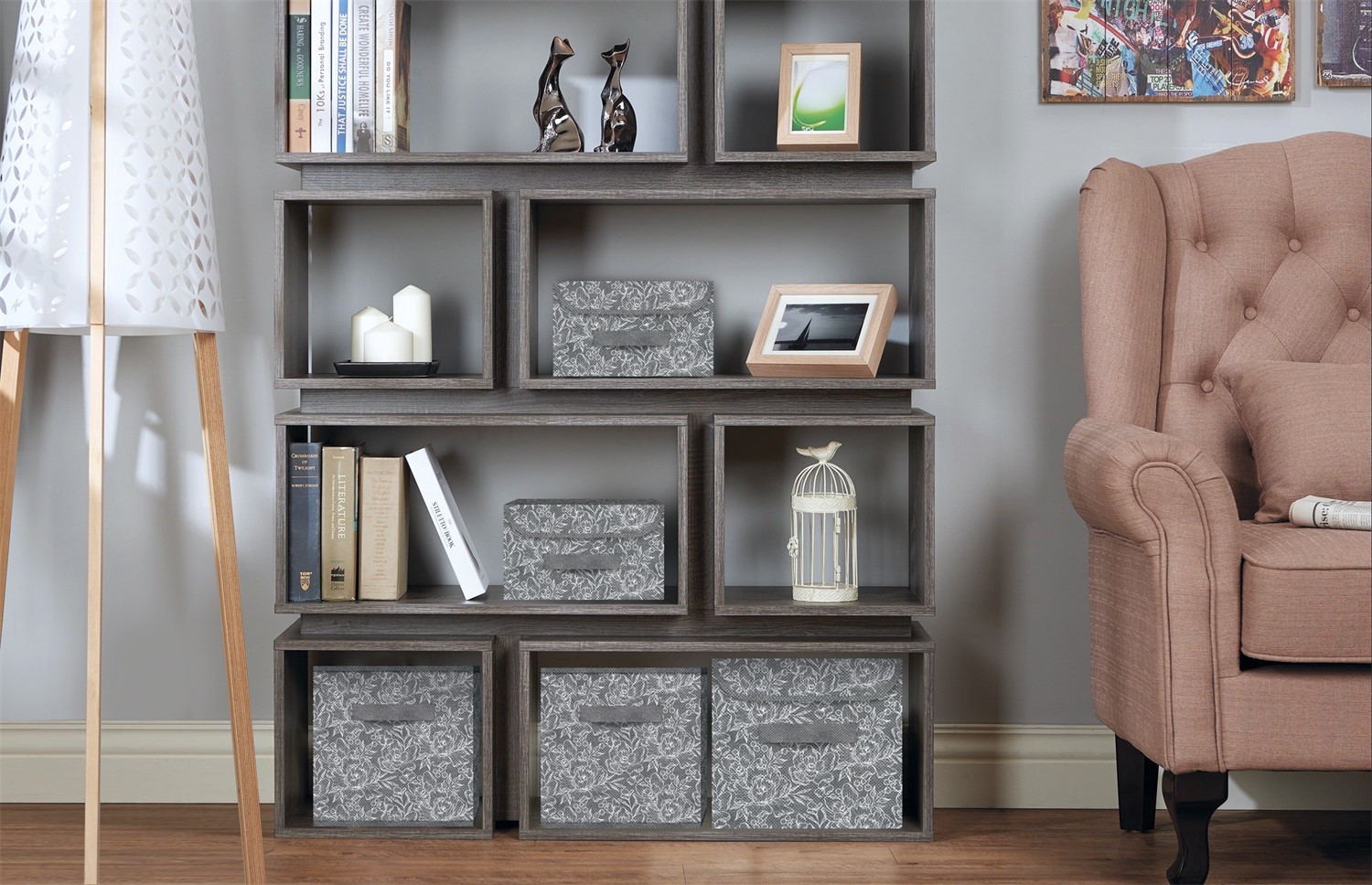 ЕГ Grey Flower Короб стеллажный 58х40х18 см - 12