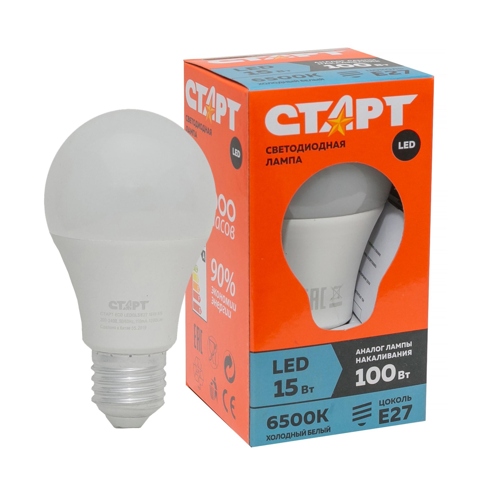 СТАРТ ECO LEDGLSE27 15W 65 10/100
