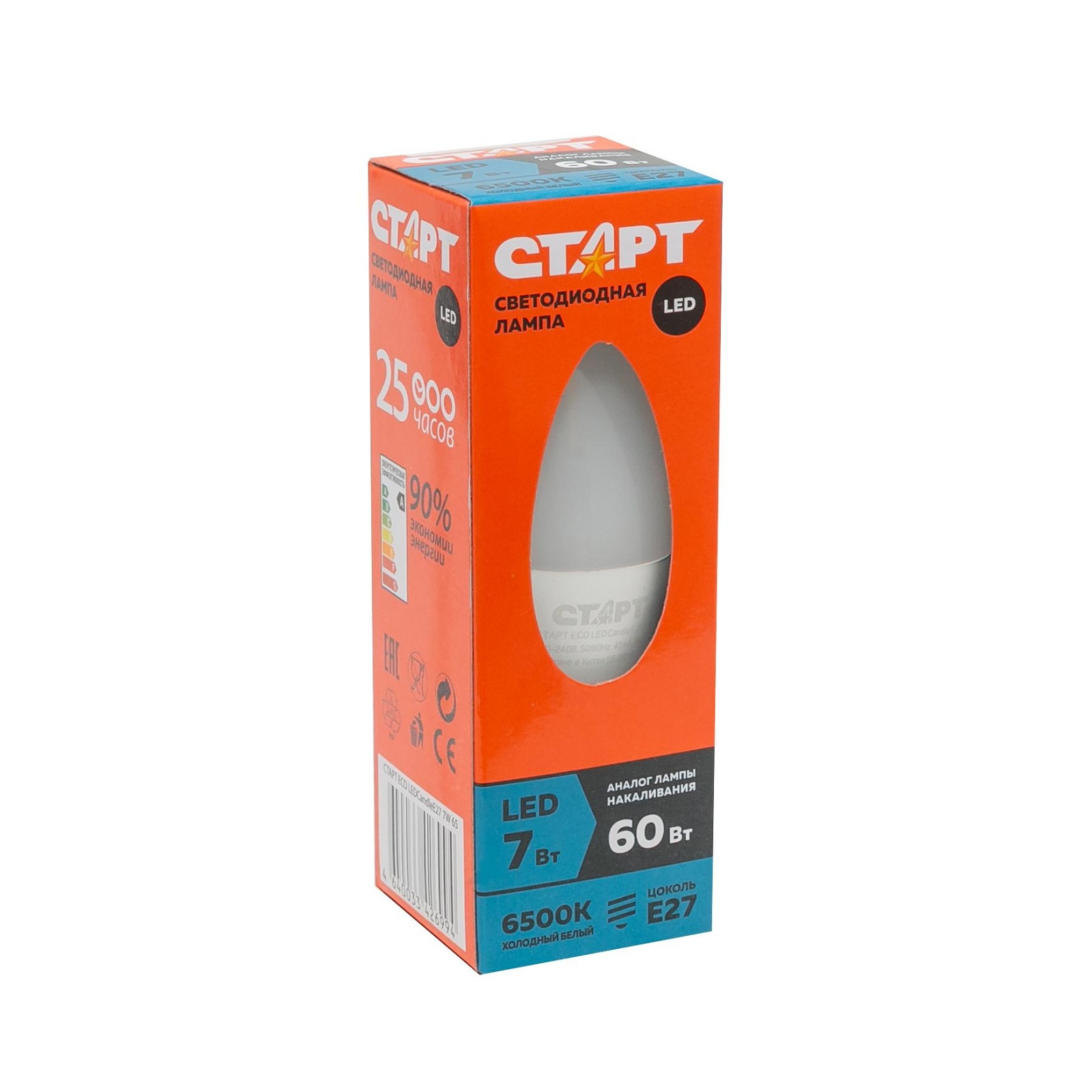 СТАРТ ECO LEDCandleE27 7W 65 10/100