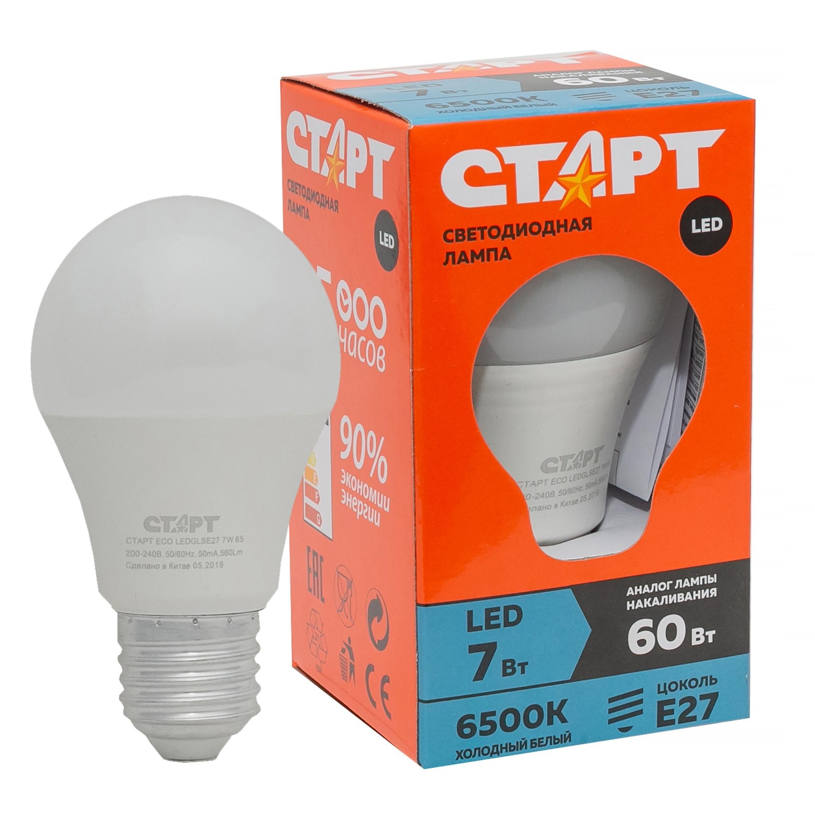 СТАРТ ECO LEDGLSE27 7W 65 10/100