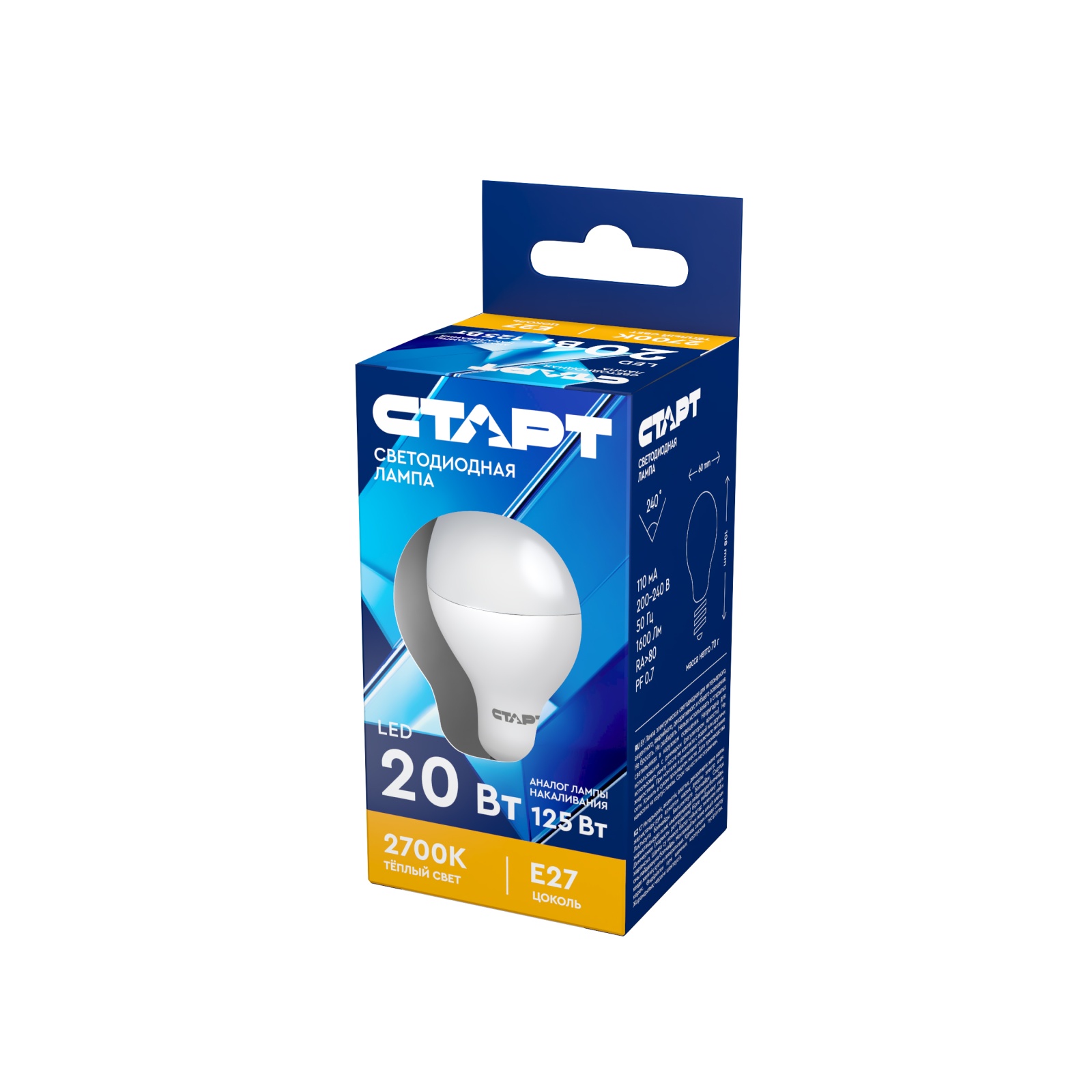 СТАРТ ECO LEDGLSE27 20W 30 10/100