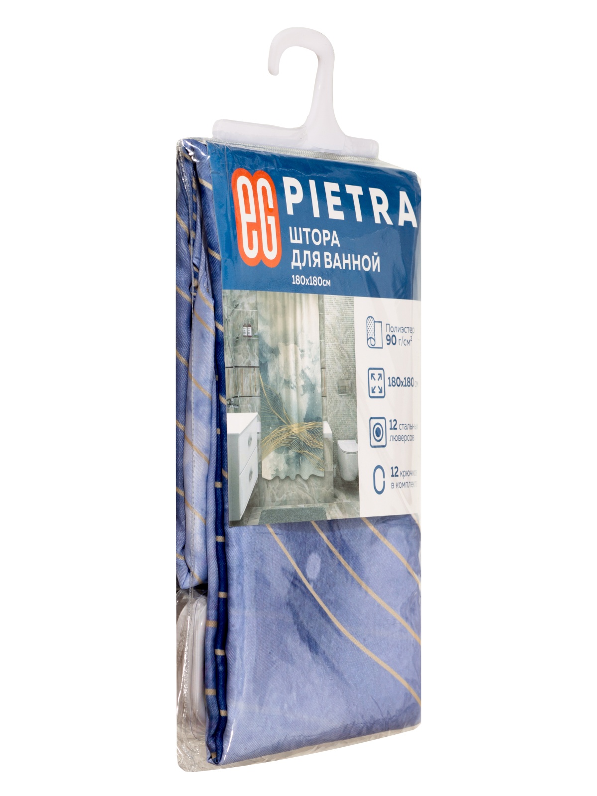 ЕГ Пьетра Штора для ванной 180х180 см