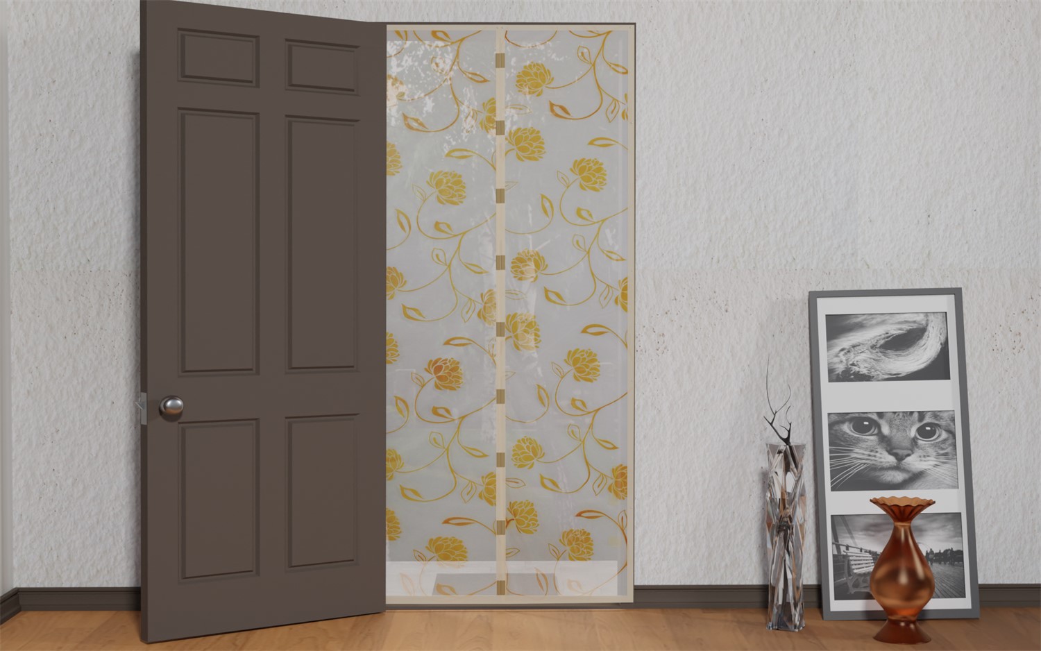 ЕГ москитная сетка Цветы флок /40