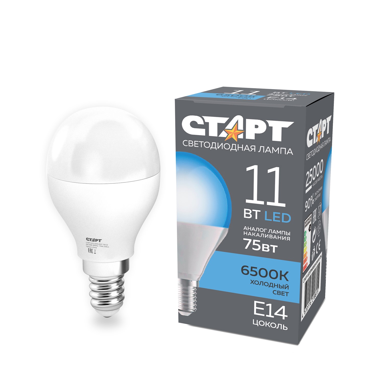 СТАРТ LEDSphereE14 11W 65 ON  5/10/100