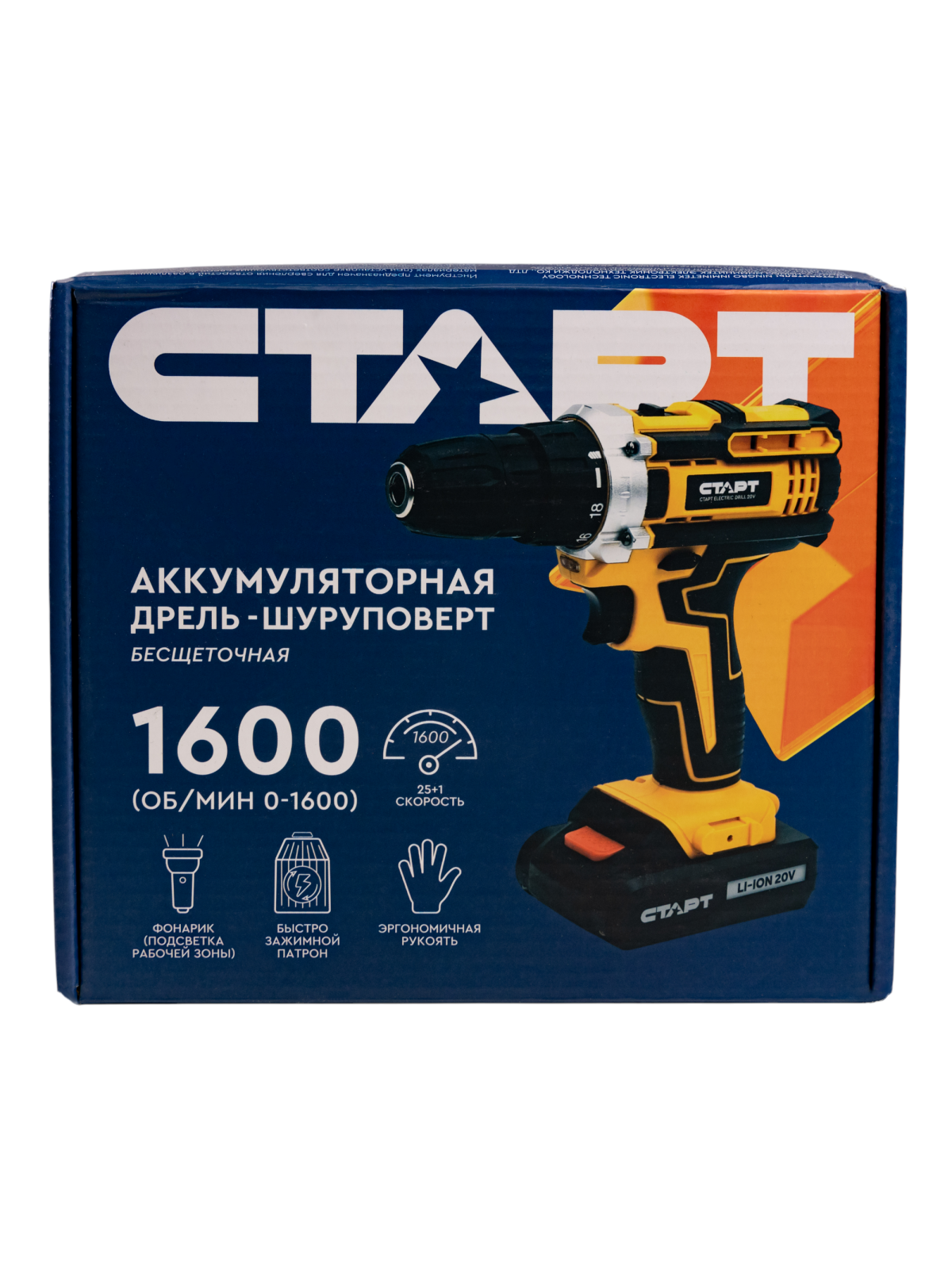 СТАРТ Дрель-шуруповерт аккум.20В 1х1,5Ah. Li-Ion 