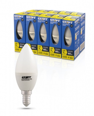 Набор ламп СТАРТ ECO LEDCandelE14 7W 2700K, упаковка 10 штук
