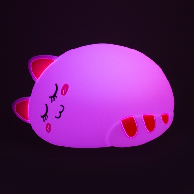 Ночник силиконовый "Кошка" 7LED аккумуляторный