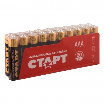 Набор алкалиновых батареек СТАРТ LR03-B20 типа ААА 20 шт