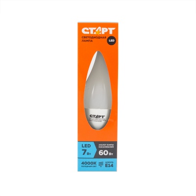 Лампа светодиодная СТАРТ ECO LED Flame E14 7W 4000К
