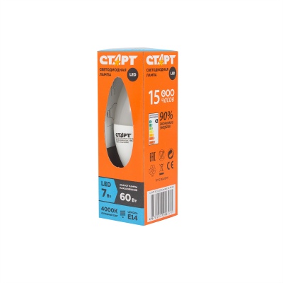 Лампа светодиодная СТАРТ ECO LED Candle E14 7W 4000К
